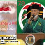 Ketua DPC PPP Dompu, Mohammad Subahan, SE, Ucapkan Hut Kemerdekaan RI Ke-79
