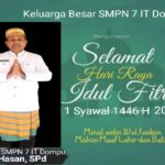 Kepsek, H. Hasan Beserta Keluarga Besar SMPN 7 IT Dompu, Ucapkan Selamat Hari Raya idul Fitri, Mohon Maaf Lahir Dan Bathin