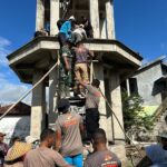 Wujud Nyata Kedekatan Polri, Personel Brimob Bantu Pengecoran Masjid Di Dompu