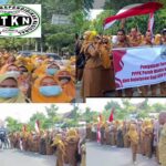 GTKN Gelar Aksi Damai Di Depan Kantor DPRD Dompu, Tuntut Pengajuan Formasi Pengalihan PPPK Paruh Waktu Ke PPPK Penuh Waktu.